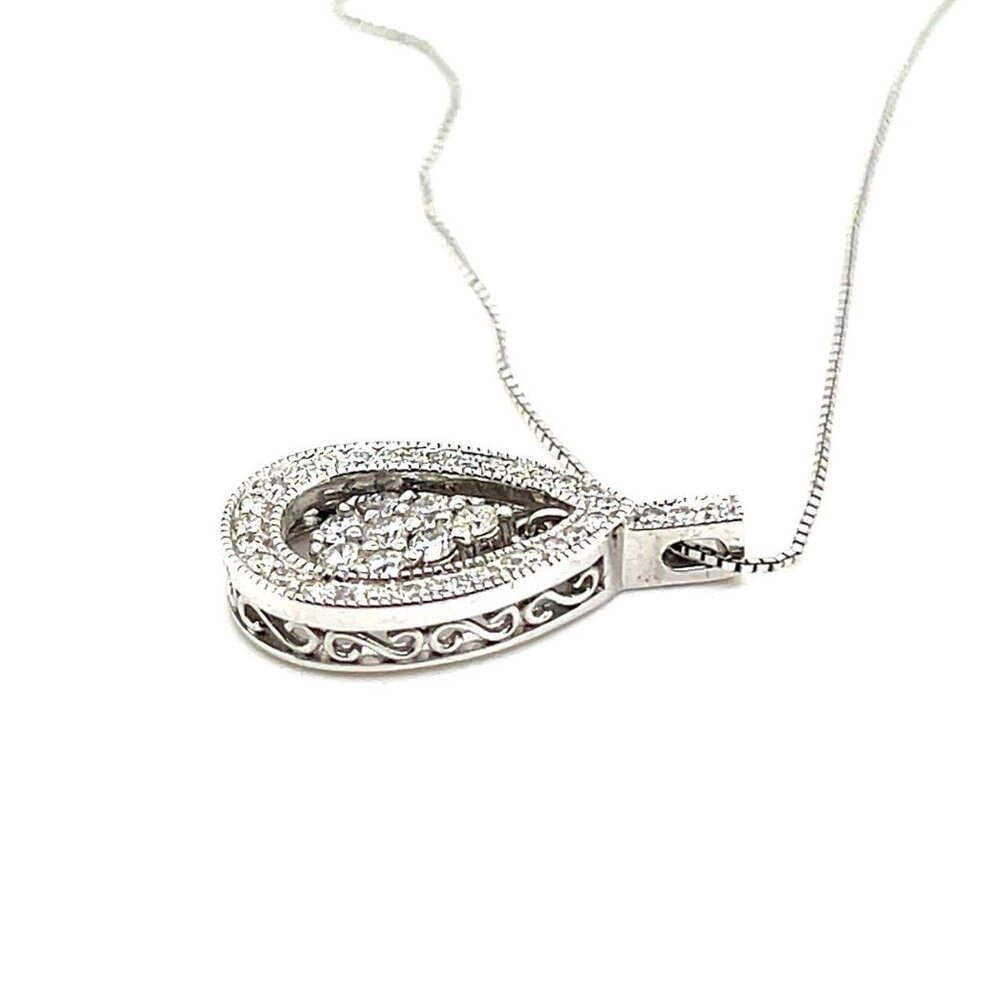 14K Gold Rhythm of Love Diamond Pendant Necklace - Picture 8 of 11